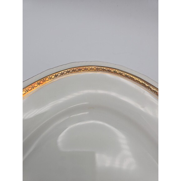 Rorstrand Sweden Oval Porcelain Platter #523 Gold Ribbon Pattern 13.25" x 8.5" - Picture 9 of 9